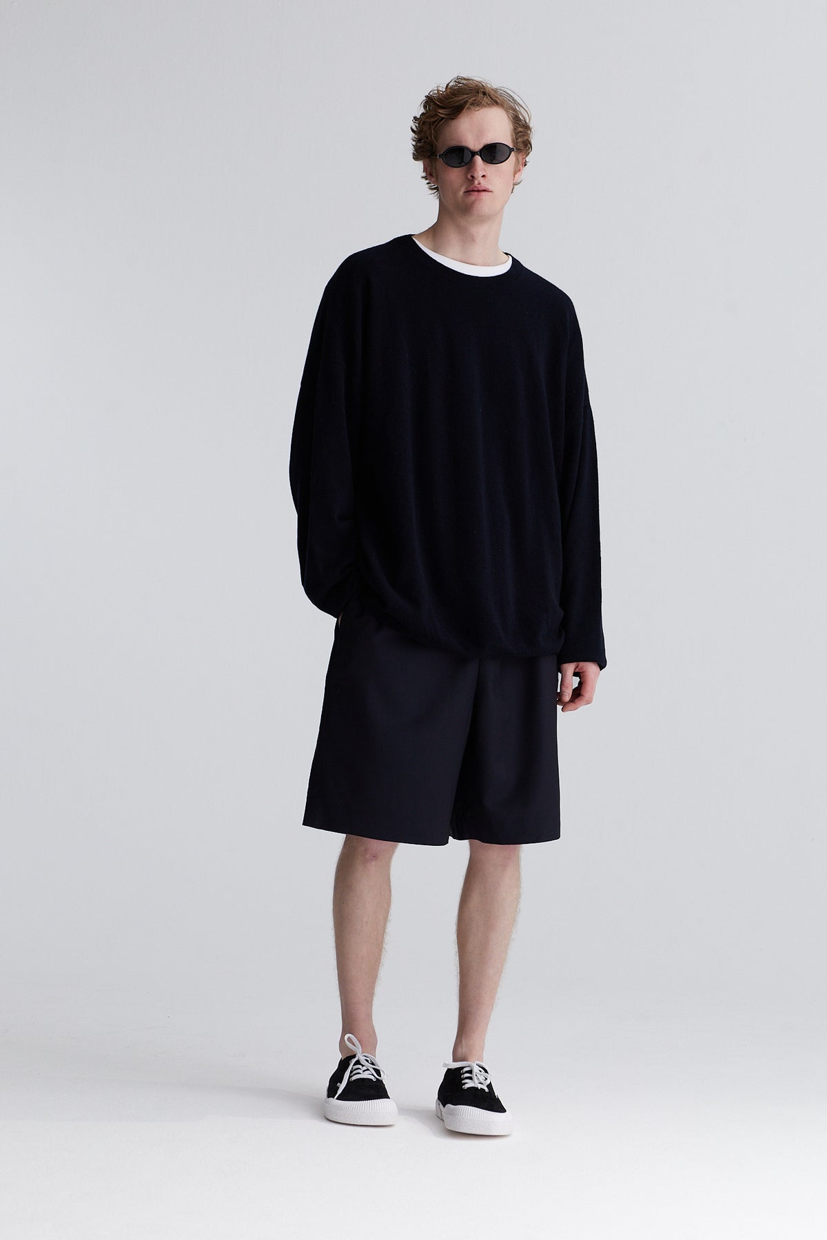 long short milan wool mohair navy