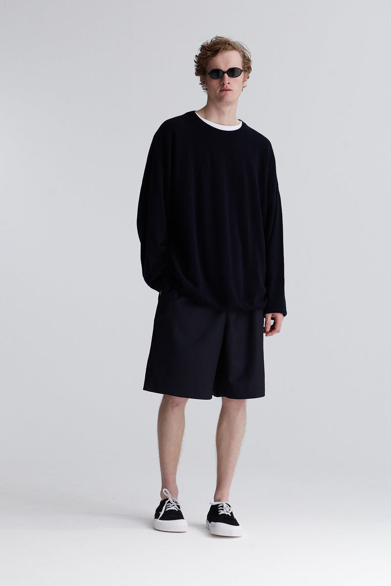 long short milan wool mohair navy
