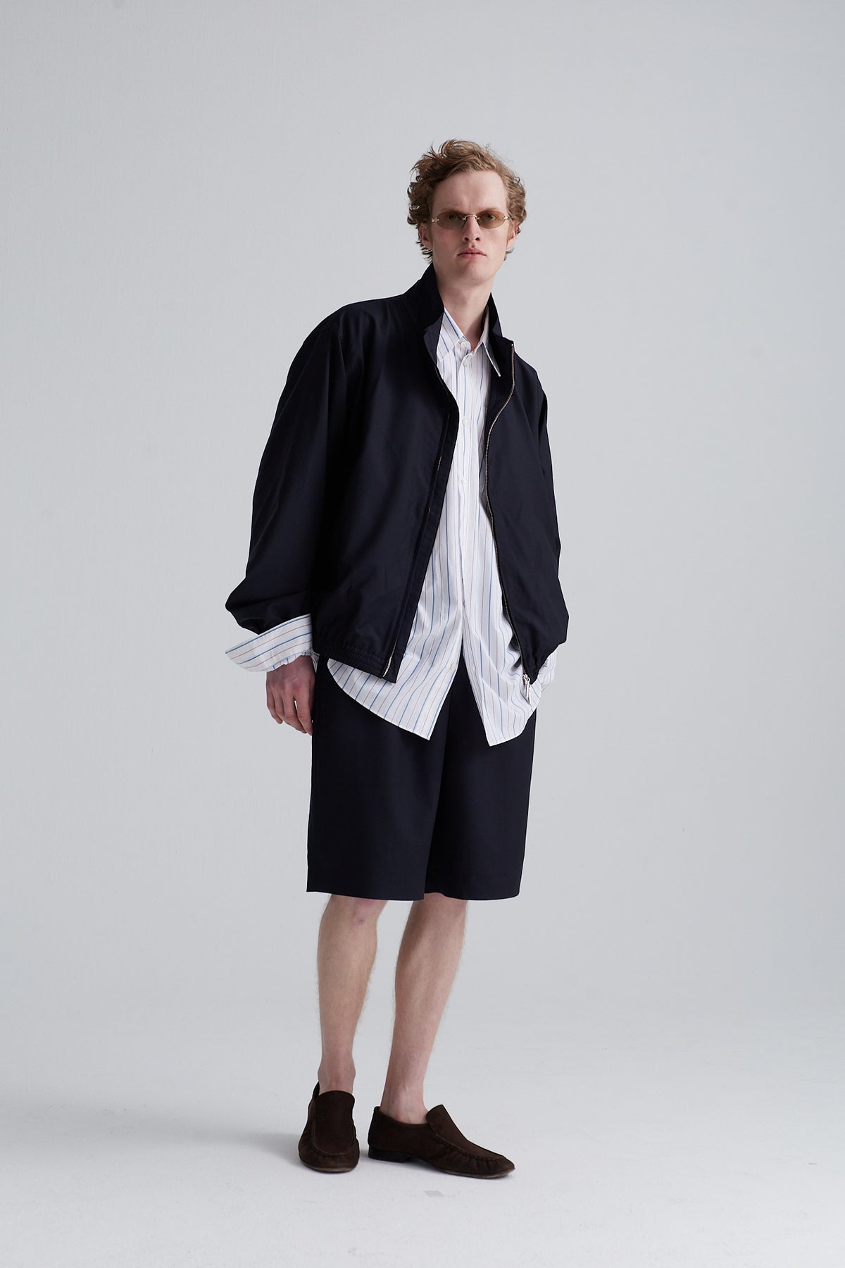 zip vest beat wool navy