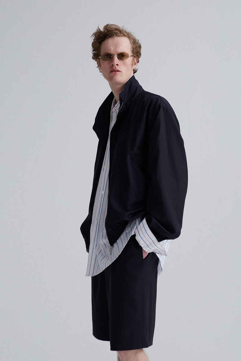 zip vest beat wool navy