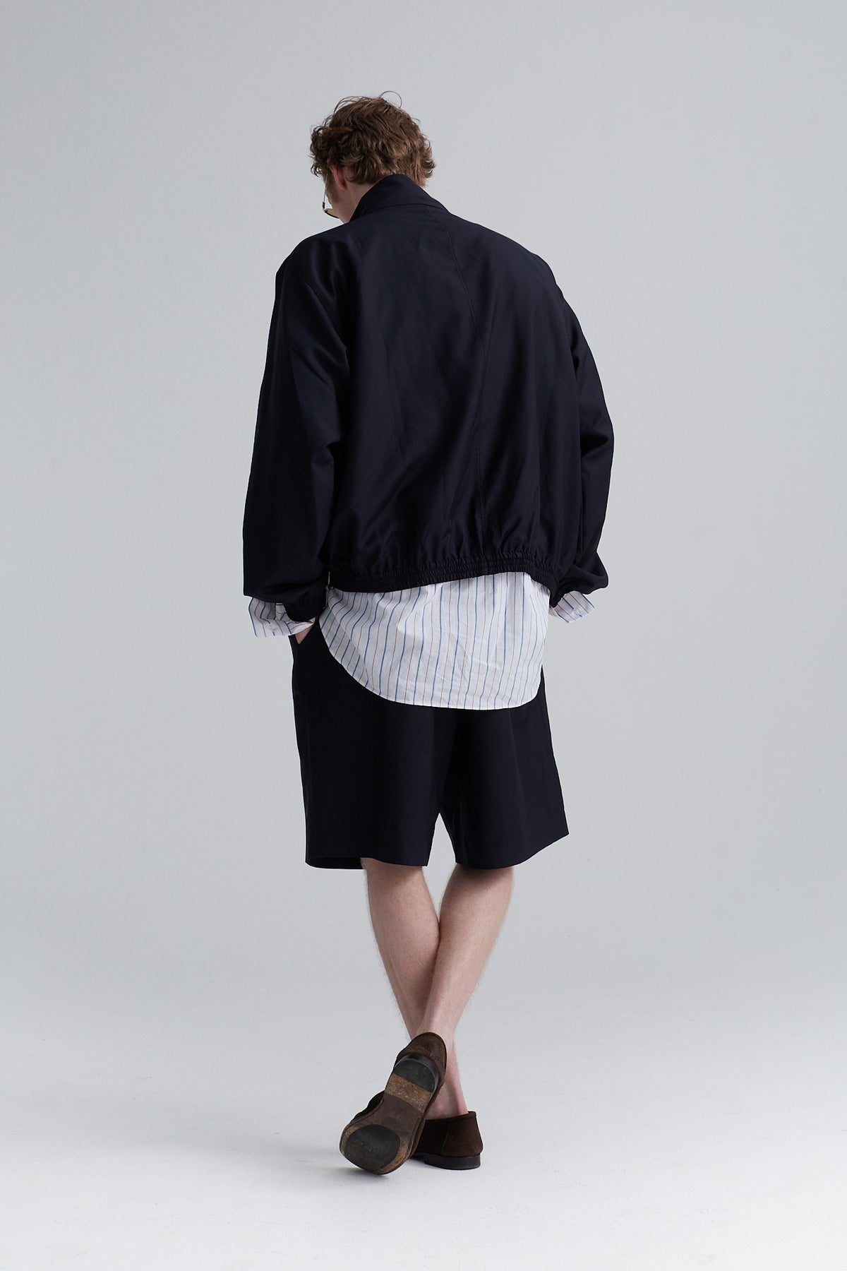 zip vest beat wool navy