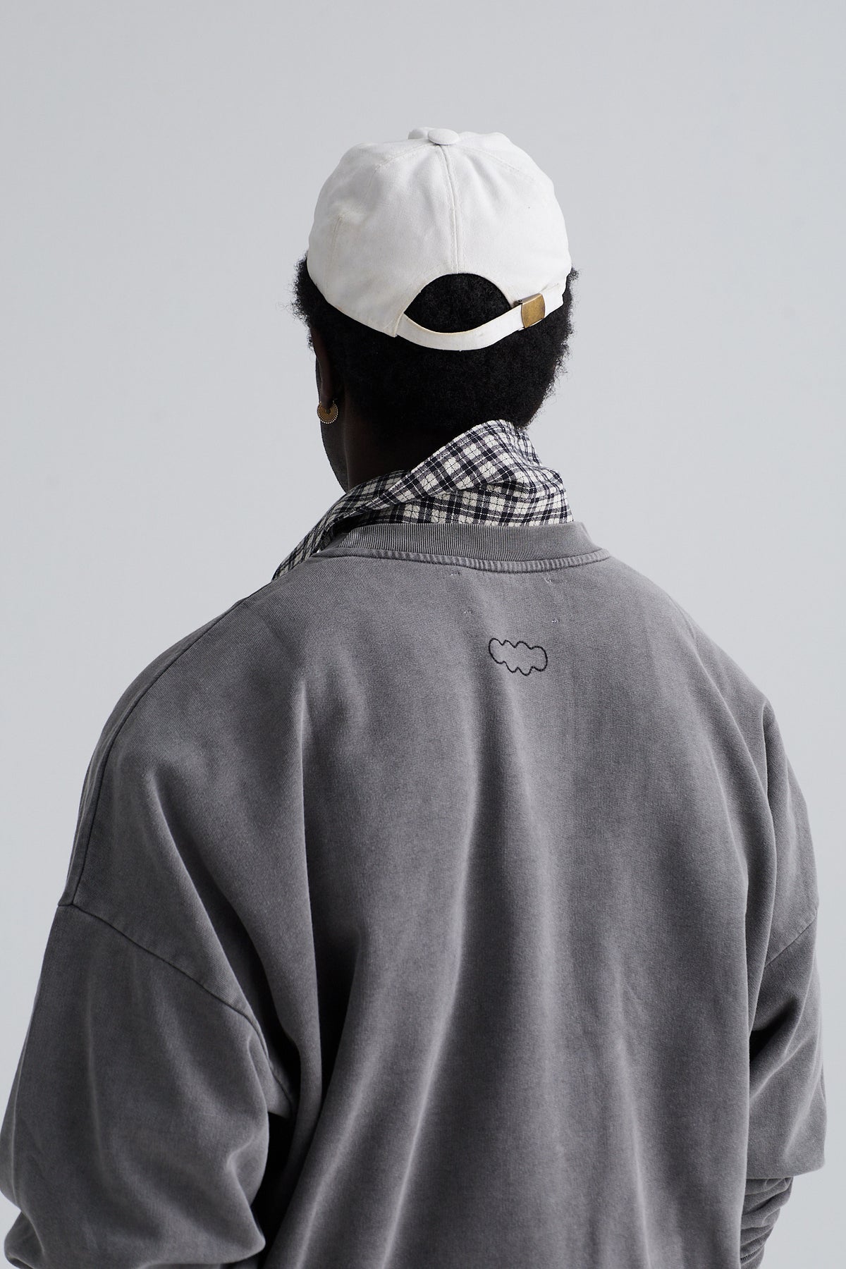 washed cropped crew berlin cotton grey