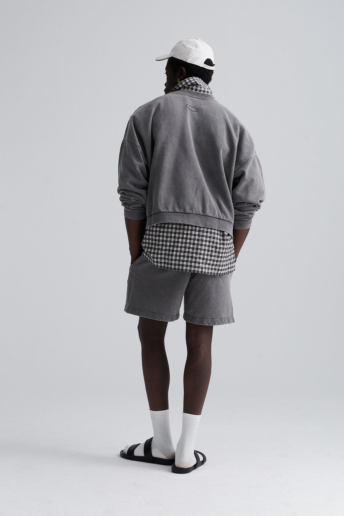 washed short beau cotton grey