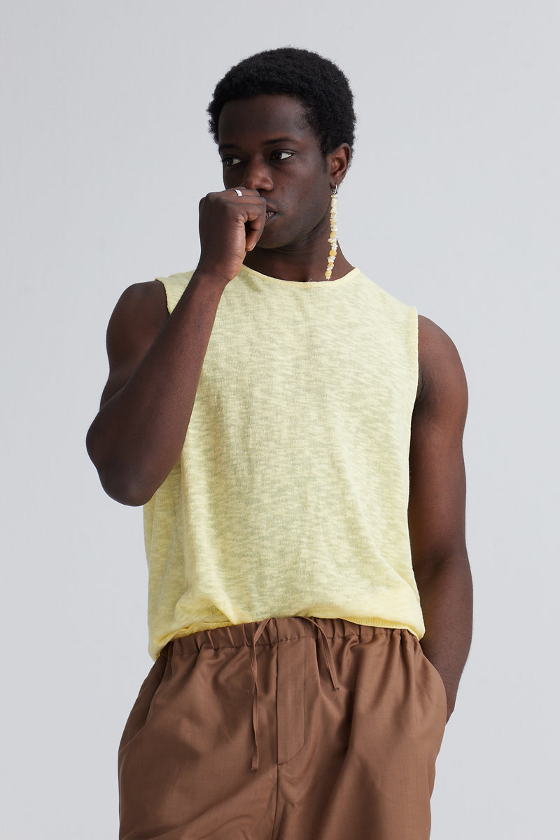 tank rosie cotton linen yellow
