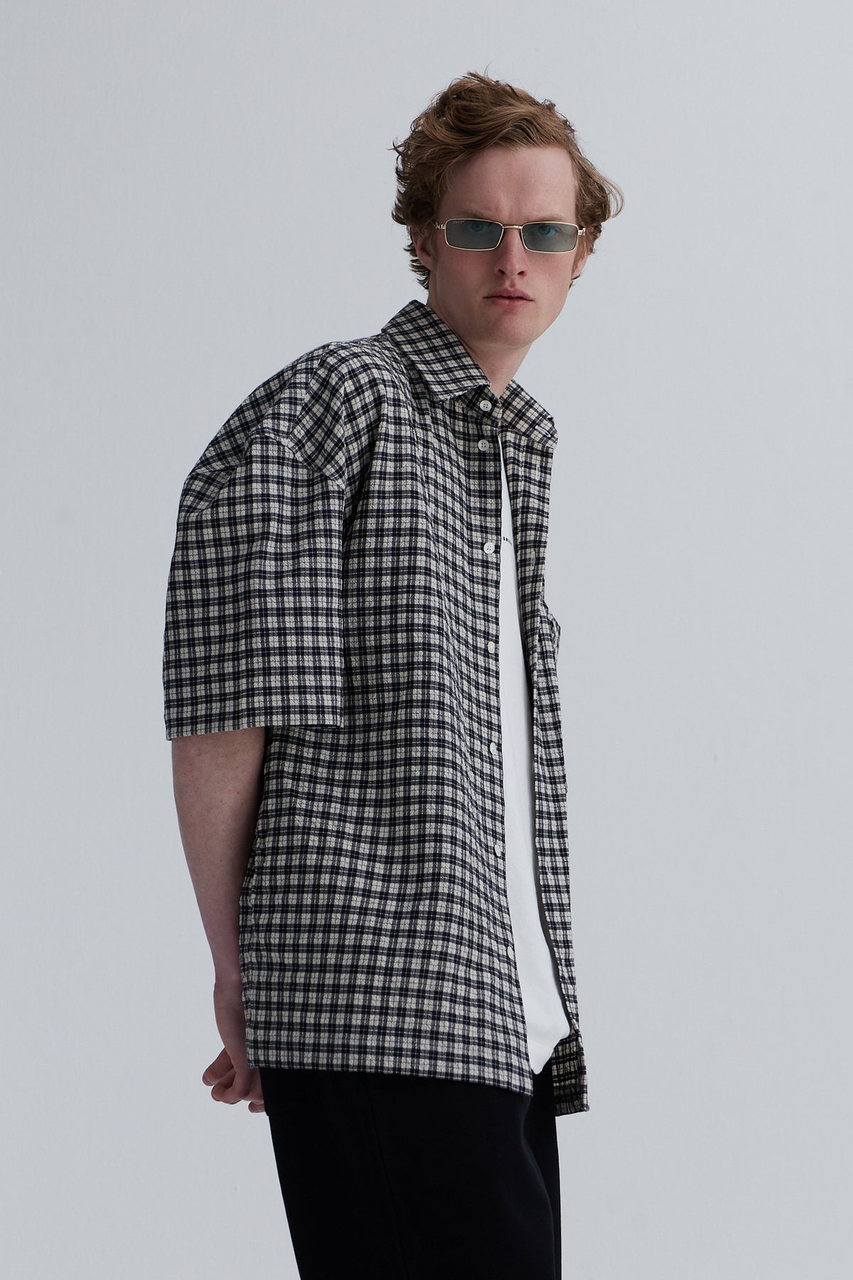 short sleeve shirt cal cotton black