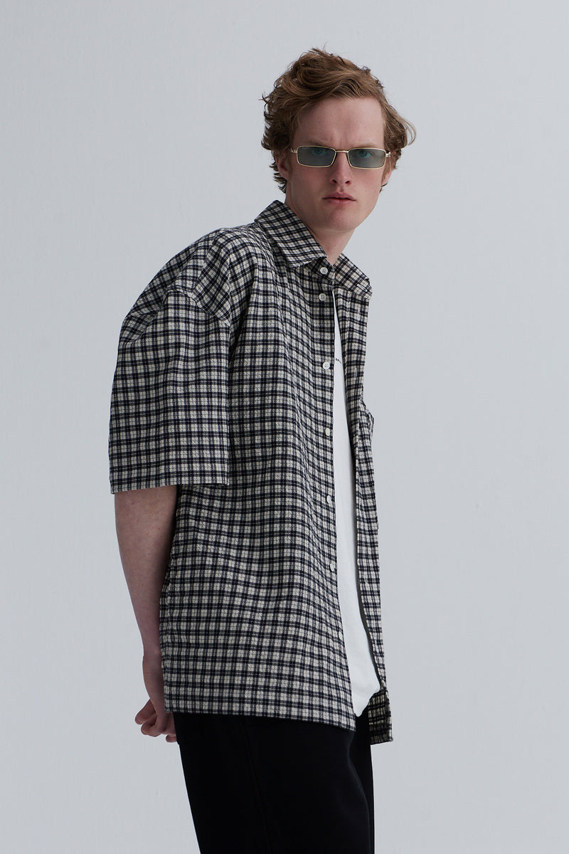 short sleeve shirt cal cotton black