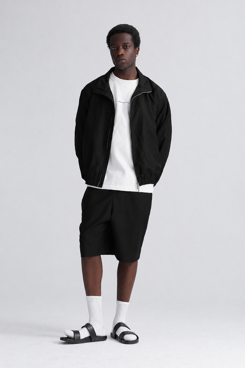zip vest beat wool black