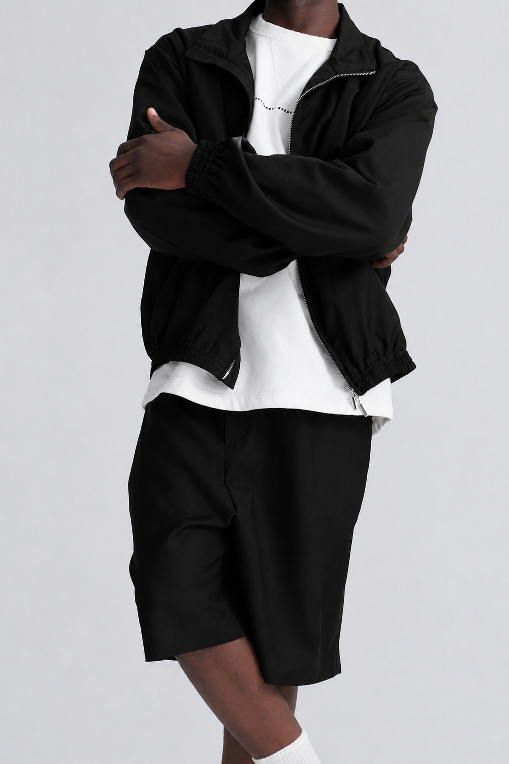 zip vest beat wool black