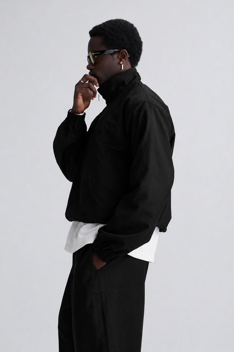 zip vest beat wool black